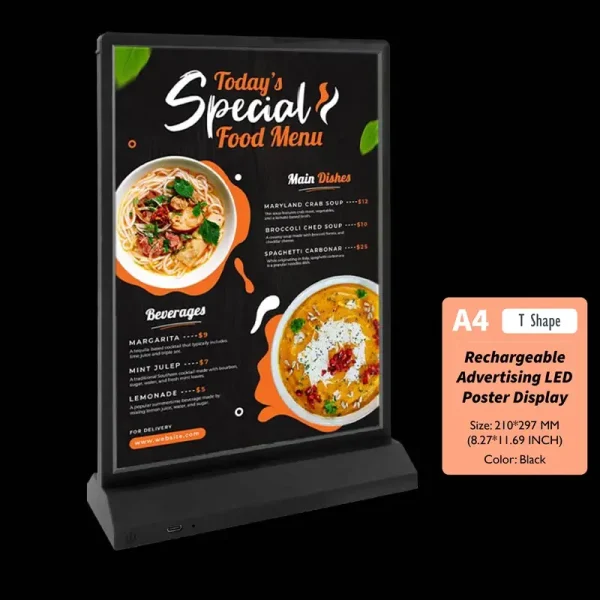 LED Display Stand A4 Black-T