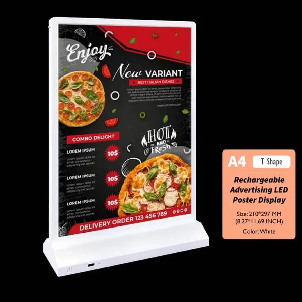 LED Display Stand A4 White-T
