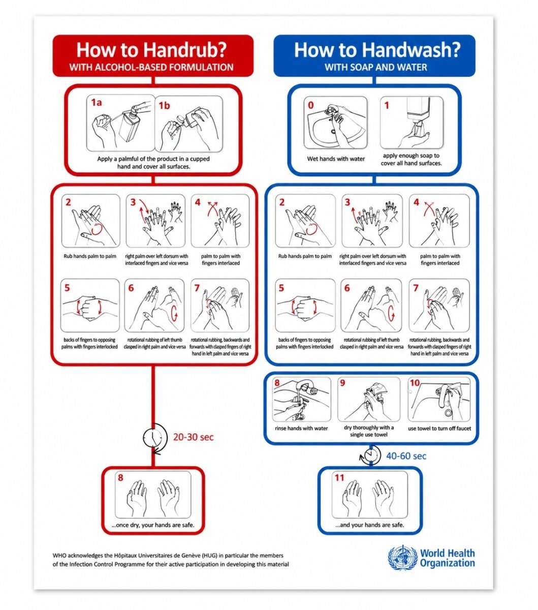 Hand Wash & Hand Rub Sign